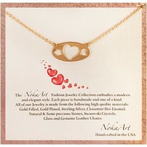 14k Yellow Gold Plated Heart Arrow Charm Necklace